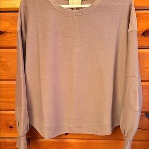 Cupio Ribbed Long Sleeve Top - Dusty Lavender Taupe